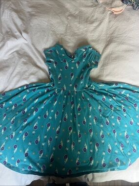 Girls' Teal Floral Twirl Dress